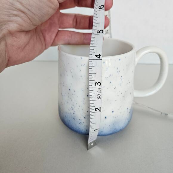 Orly Maison Dimpled Speckled Blue & White Ombre Ceramic Coffee Cup Mug - Picture 11 of 12